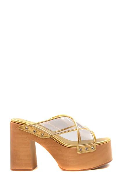 Haus Of Honey Leather Sandals In Gold