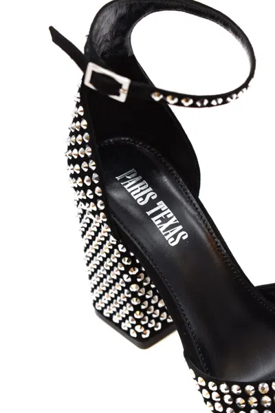 Paris Texas Holly Fiona Crystal Ankle-strap Sandals In Black