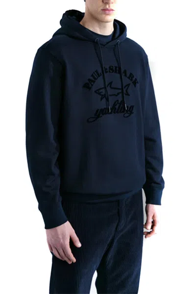 Paul & Shark Shark-print Cotton Hoodie In Multi