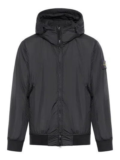 Stone Island Padded Jacket With Drip-proof And Wind-resistant In Black