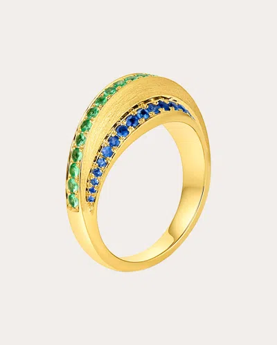 Jennifer Demoro Women's Color Wave 18k Gold Tsavorite And Sapphire Ring In Blue/green