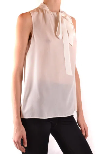 Boutique Moschino Womens White Silk Top In Beige