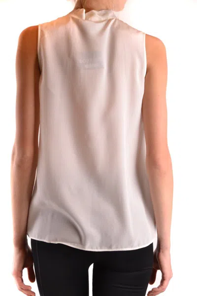Boutique Moschino Womens White Silk Top In Beige