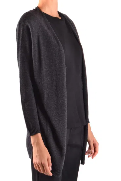 Woolrich Open-front Knit Sweater With Ribbed Cuffs In Gray