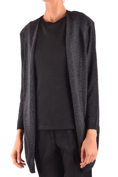 Woolrich Open-front Knit Sweater With Ribbed Cuffs In Gray