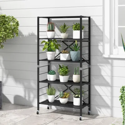 Hivvago 5-tier Adjustable Shelves With Wheels For Garage Kitchen Balcony