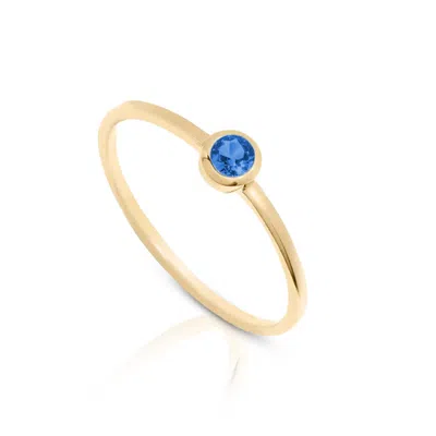 Max + Stone 14k Gold Vermeil Birthstone 3mm Cubic Zirconia Solitaire Ring In Blue