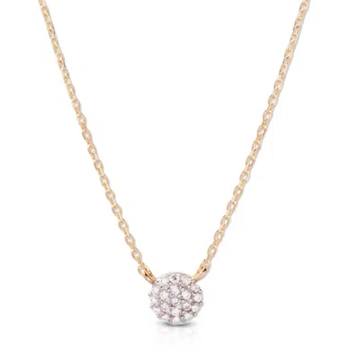 Max + Stone 14k Yellow Gold 1mm Round Lab Grown Diamond Pave Necklace In Silver