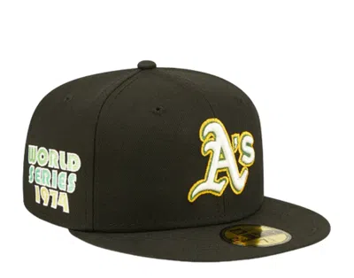 New Era Oakland Athletics Citrus Pop 59fifty Fitted Black/green Uv 60288254 In Black