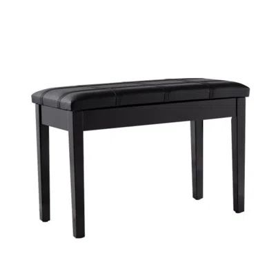 Hivvago Solid Wood Pu Leather Piano Double Duet Keyboard Bench-brown