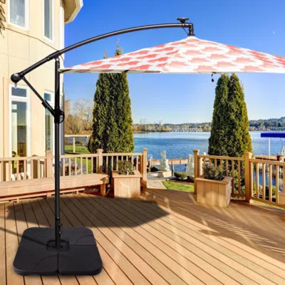 Hivvago 20 Inch Patio Offset Water Filled Plate Umbrella Base Sand
