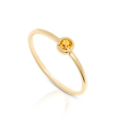 Max + Stone 14k Gold Vermeil Birthstone 3mm Cubic Zirconia Solitaire Ring In Gold