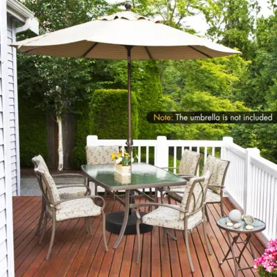 Hivvago 19.5 Inch Fillable Round Umbrella Base Stand For Yard Garden Poolside-black