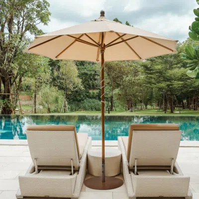 Hivvago 29.5 Inch Outdoor Steel Umbrella Base Stand For Backyard And Poolside