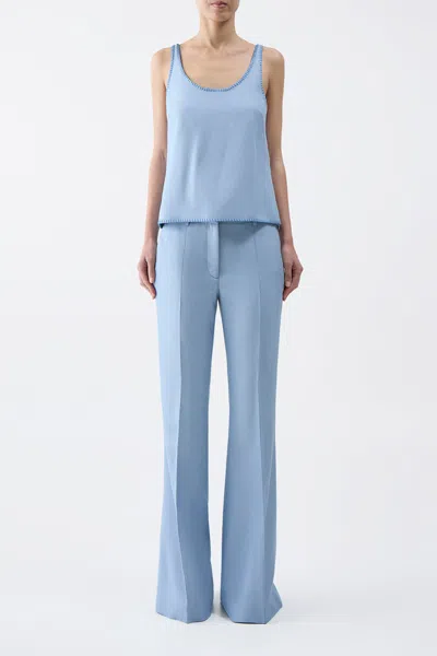 Gabriela Hearst Muriel Tank Top In Stone Blue Silk Virgin Wool In Stone Blue