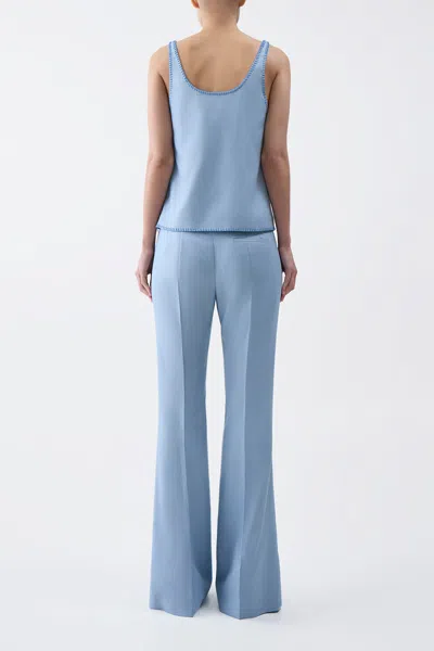 Gabriela Hearst Muriel Tank Top In Stone Blue Silk Virgin Wool In Stone Blue
