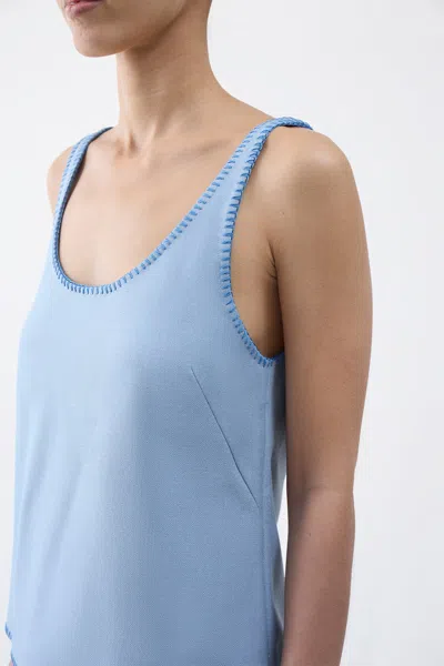 Gabriela Hearst Muriel Tank Top In Stone Blue Silk Virgin Wool In Stone Blue