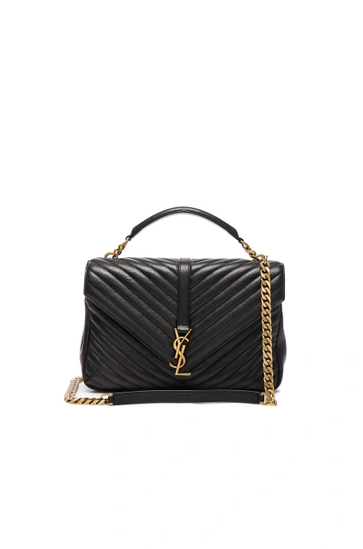 Shop Saint Laurent Large Monogram College Bag In Black