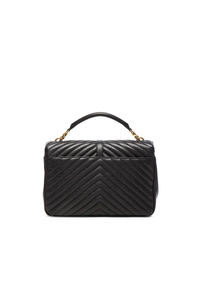 Shop Saint Laurent Large Monogram College Bag In Black