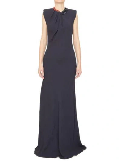 Stella Mccartney Chain Long Dress In Black