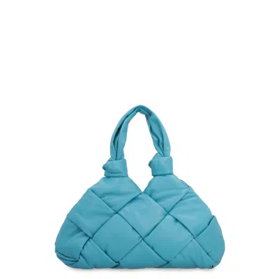 Bottega Veneta Padded Lock Leather Shoulder Bag In Green