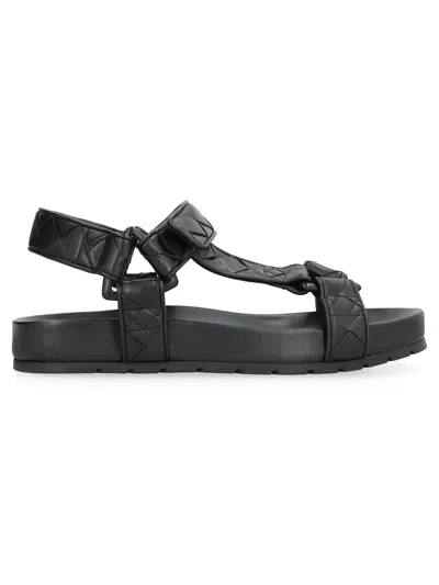 Bottega Veneta Women's Trip Leather Sandals In Black