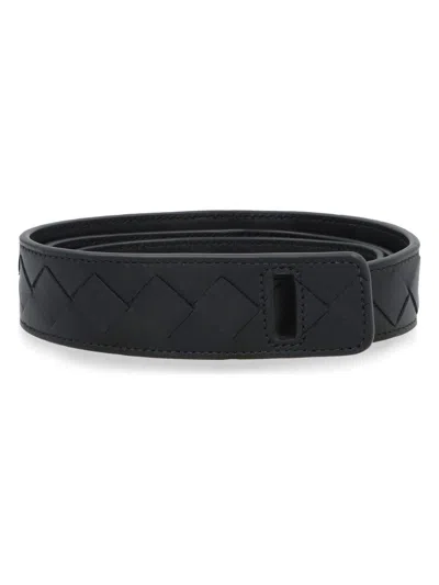 Bottega Veneta Leather Belt In Black