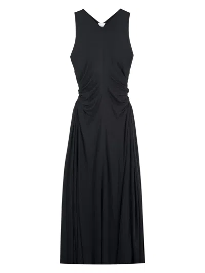 Bottega Veneta Black Jersey Long Dress In Black