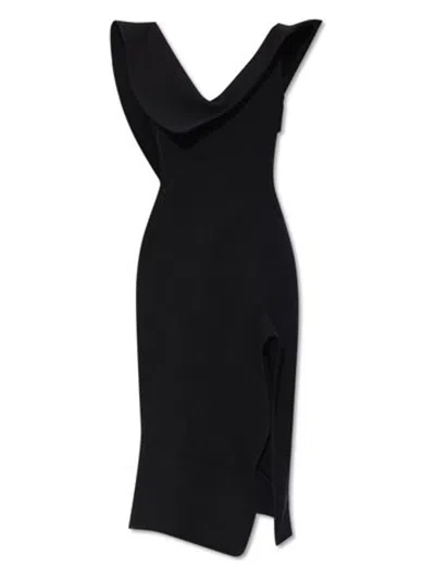 Bottega Veneta Cotton Blend Midi-dress In Black