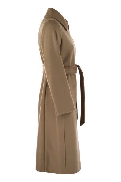 Shop Max Mara Studio Bcollag - Wool Coat In Brown