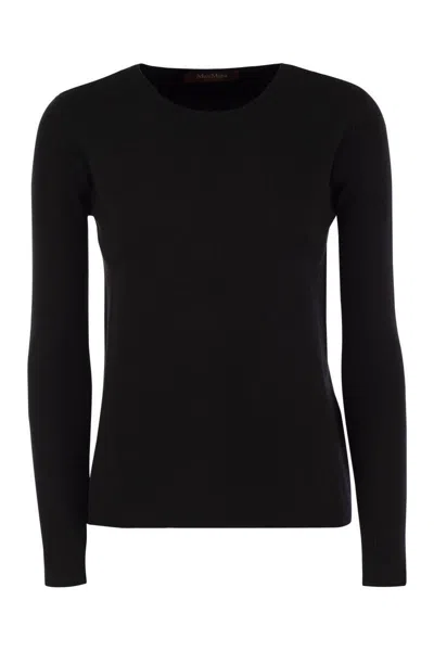 Shop Max Mara Studio Maglia Poker Nero In Black