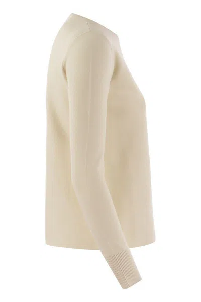 Shop Max Mara Studio Poker - Boxy Jersey In Viscose Yarn In Beige