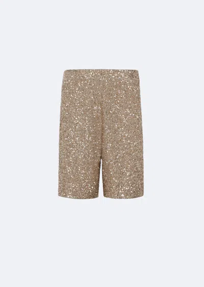 Lapointe Cashmere Sequin Shorts In Gray