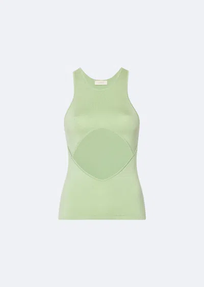 Lapointe Cashmere Silk Cut Out Tank In Aloe