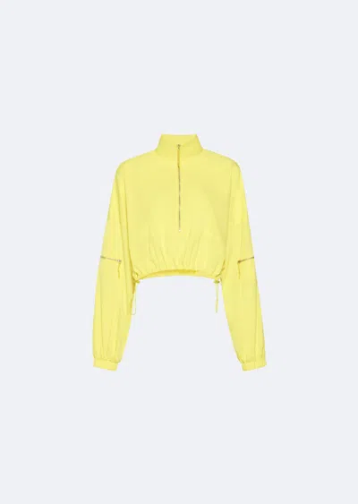 Lapointe Windbreaker Half Zip Bungee Top In Sunglow