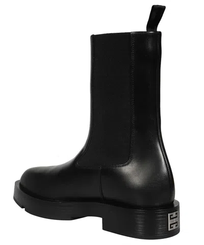 Shop Givenchy Elegant Chelsea Boots With Silver Finish Logo In Black