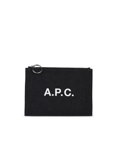 Apc Tokyo Blue Cotton Clutch Bag