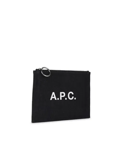 Apc Tokyo Blue Cotton Clutch Bag