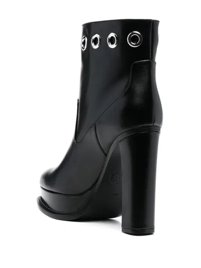 Alexander Mcqueen Alexander Mc Queen Leather Heel Ankle Boots