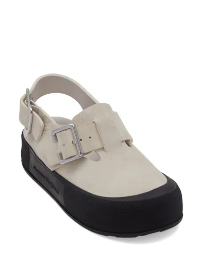 Alexander Mcqueen Man Loafers Light Grey Size 11 Soft Leather