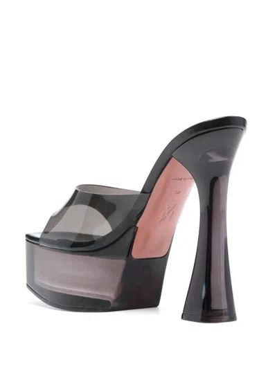 Amina Muaddi Dalida Glass 140mm Translucent Platform Mules