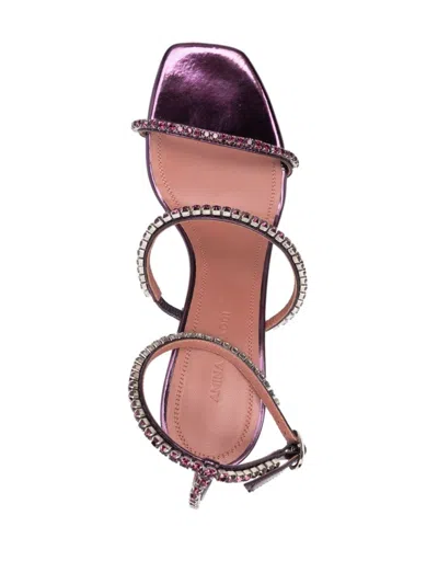 Shop Amina Muaddi Gilda Mirror Sandals