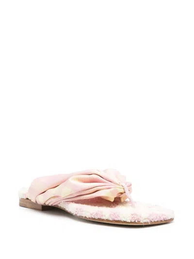 Burberry Check Printed Open-toe Flat Sandals