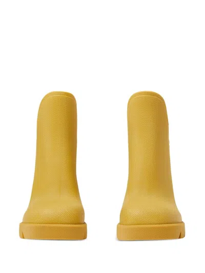 Burberry Woman Ankle Boots Mustard Size 8 Rubber