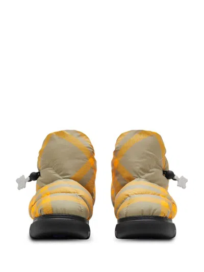 Burberry Check Pillow Padded Drawstring Snow Boots