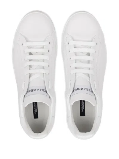 Shop Dolce & Gabbana Portofino Leather Sneakers