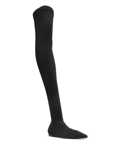 Dolce & Gabbana Pointed Toe Stretch Fabric Over-the-knee Boots
