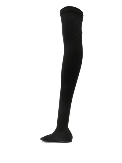 Dolce & Gabbana Pointed Toe Stretch Fabric Over-the-knee Boots