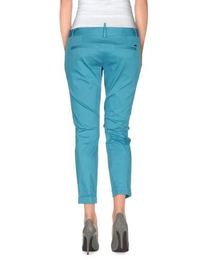 Shop Dsquared2 Cropped Pants & Culottes In Turquoise