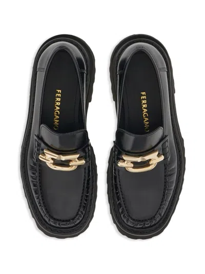 Ferragamo Carrion Sole Ingrid Leather Loafers